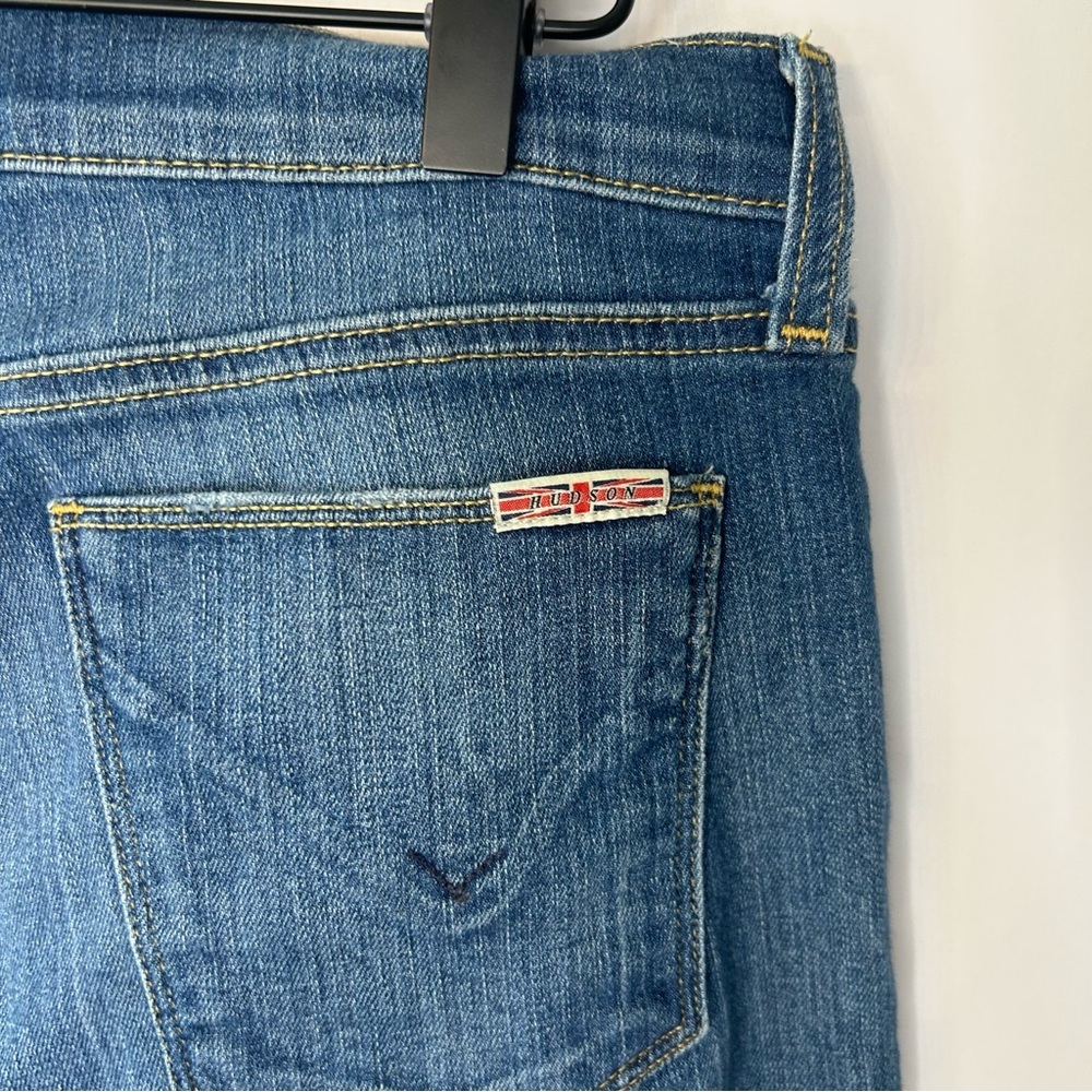 Hudson Krista Super Skinny Crop Jeans, Sz 28, Distressed Medium Wash Denim - Picture 7 of 10
